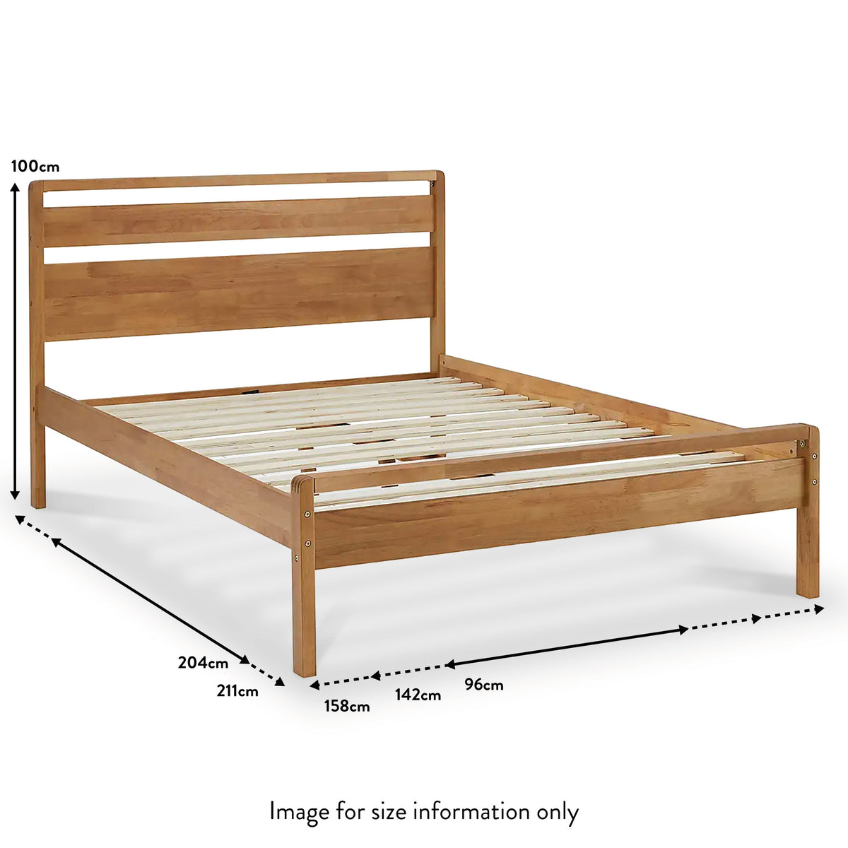 Maxi Oak Bed Frame dimensions