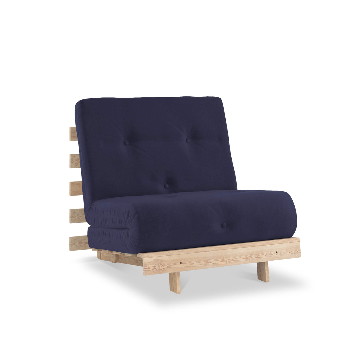 Maggie Navy Blue Single Futon Sofa Bed from Roseland Furniture