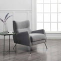 Charlie Grey Velvet Upholstered Accent Chair for living room
