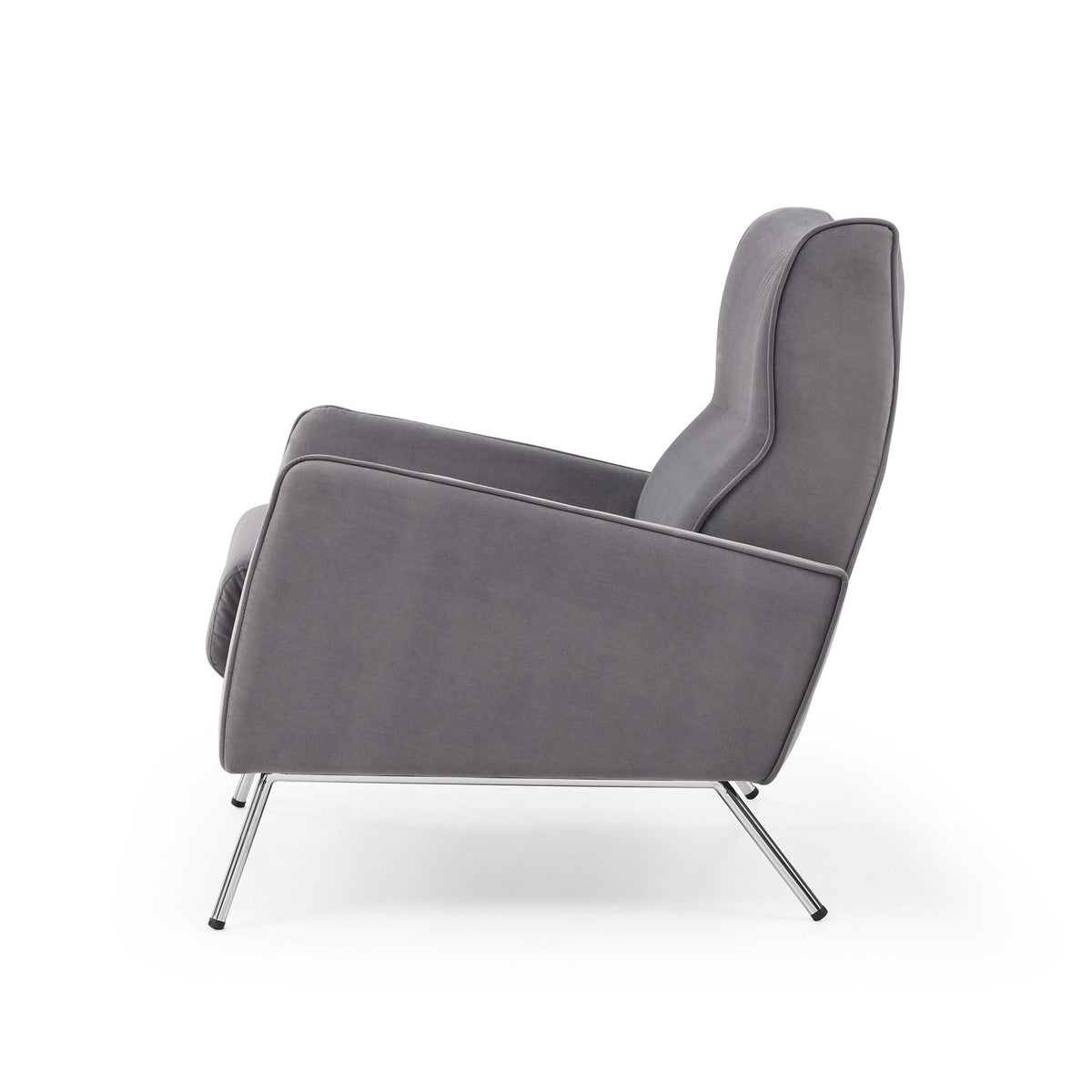Charlie Grey Velvet Upholstered Accent Chair
