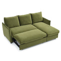 Thalia Olive Green Velvet 3 Seater Corner Chaise Sofa Bed