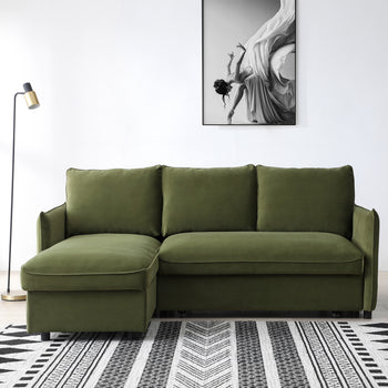 Thalia Velvet Corner Sofa Bed