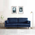 Elsdon Blue Ink 3 Seater Velvet Sofa lifestyle image