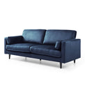Elsdon Blue Ink 3 Seater Velvet Settee