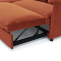 Thalia Burnt Orange Velvet 3 Seater Corner Chaise Sofa Bed