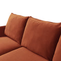 Thalia Burnt Orange Velvet 3 Seater Corner Chaise Sofa Bed