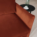 Thalia Burnt Orange Velvet 3 Seater Corner Chaise Sofa Bed