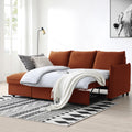 Thalia Burnt Orange Velvet 3 Seater Corner Chaise Sofa Bed