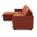 Thalia Burnt Orange Velvet 3 Seater Corner Chaise Sofa Bed