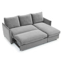 Thalia Grey Velvet 3 Seater Corner Chaise Sofa Bed