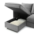 Thalia Grey Velvet 3 Seater Corner Chaise Sofa Bed