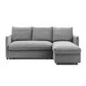 Thalia Grey Velvet 3 Seater Corner Chaise Sofa Bed