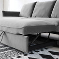 Thalia Grey Velvet 3 Seater Corner Chaise Sofa Bed