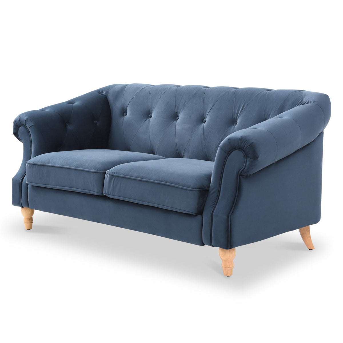 Darius Navy Blue Chesterfield Velvet 2 Seater Sofa from Roseland Furniture