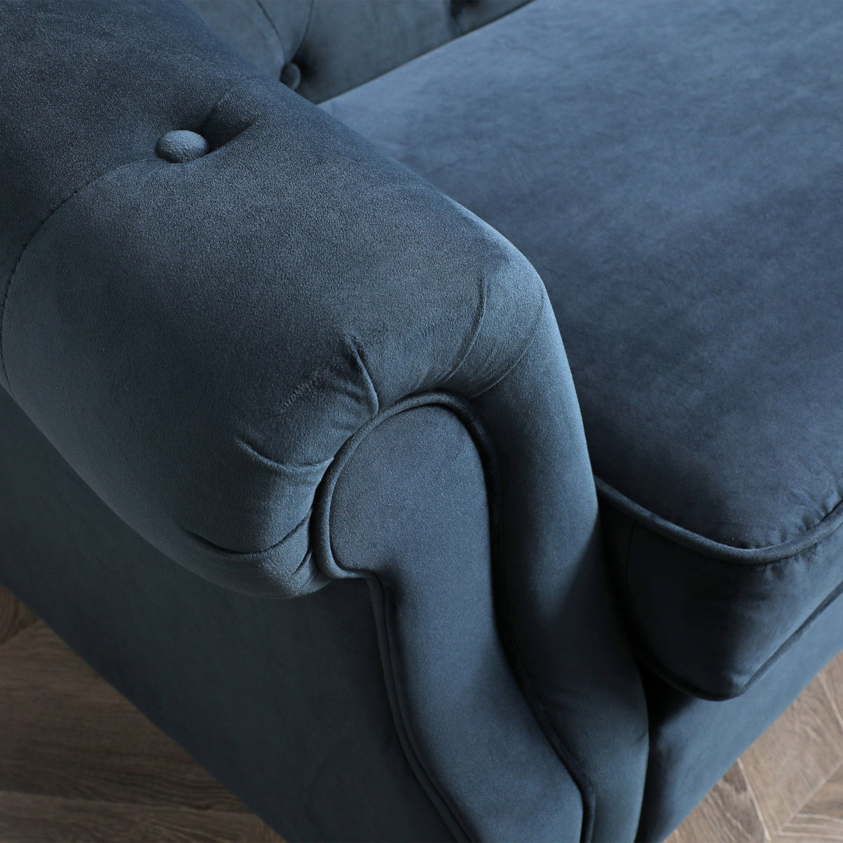 Darius Navy Blue Chesterfield Velvet 2 Seater Sofa