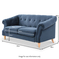 Darius Navy Blue Chesterfield Velvet 2 Seater Sofa dimensions