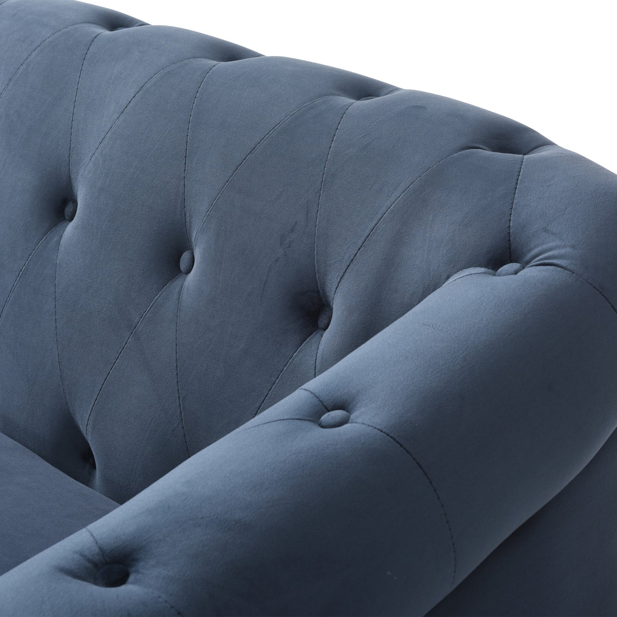 Darius Navy Blue Chesterfield Velvet 3 Seater Sofa