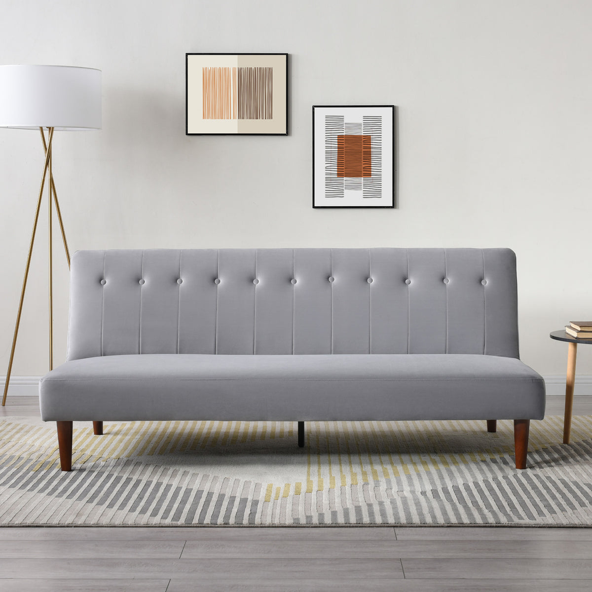 Shelby Grey Velvet Clik Clak Sofa Bed for living room