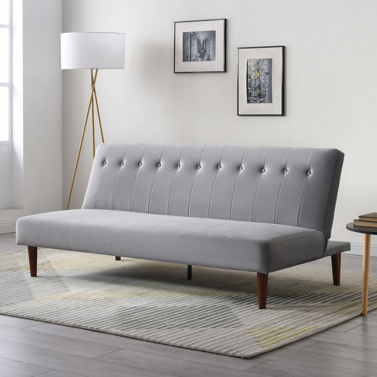 Shelby Grey Velvet Clik Clak Sofa Bed