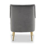 Freddie Grey Velvet Armchair