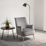 Freddie Grey Velvet Armchair