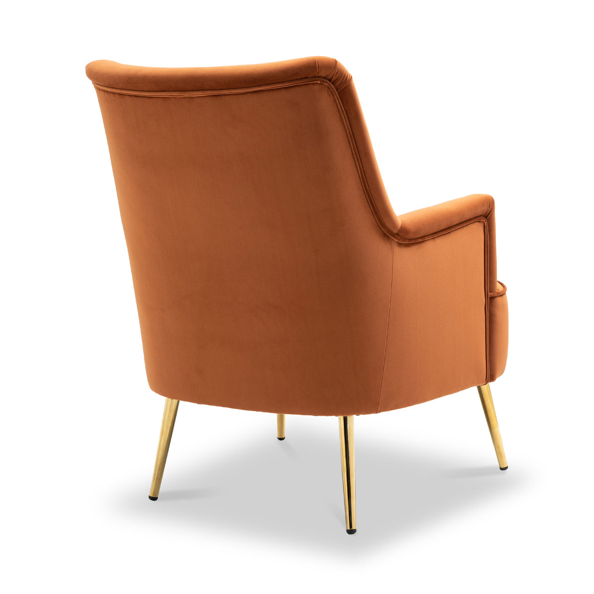 Freddie Burnt Orange Velvet Armchair