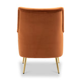 Freddie Burnt Orange Velvet Armchair