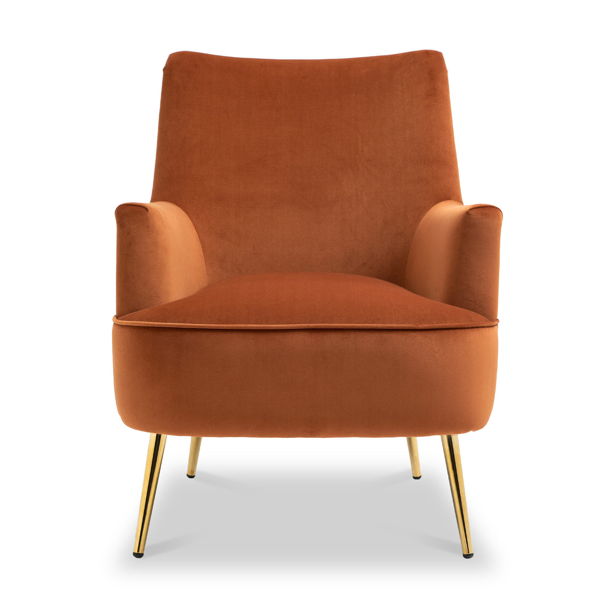 Freddie Burnt Orange Velvet Armchair