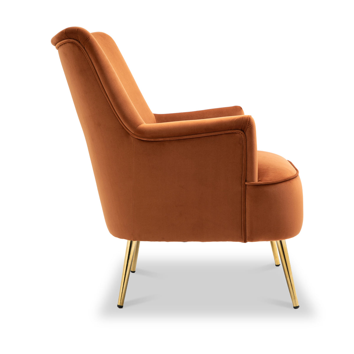 Freddie Burnt Orange Velvet Armchair