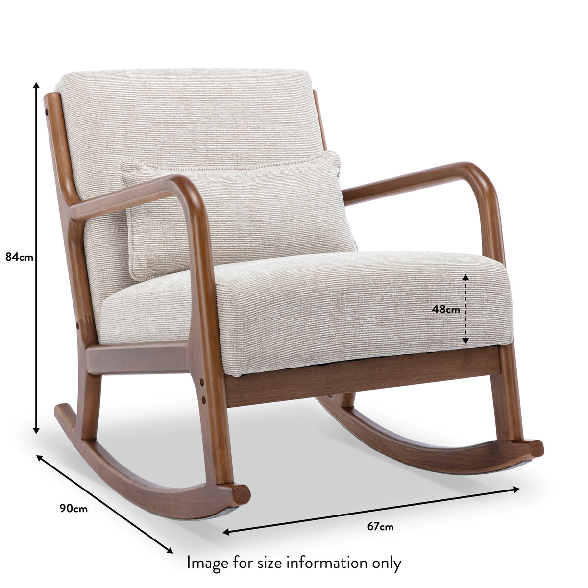 Khali Natural Modern Vintage Rocking Chair dimensions