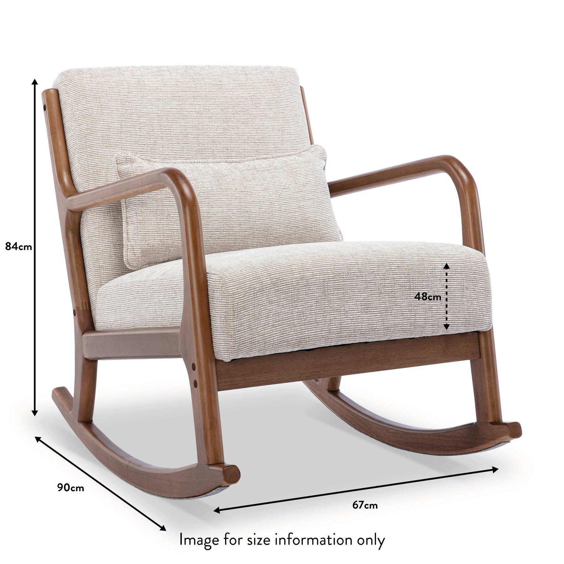 Khali Natural Modern Vintage Rocking Chair dimensions