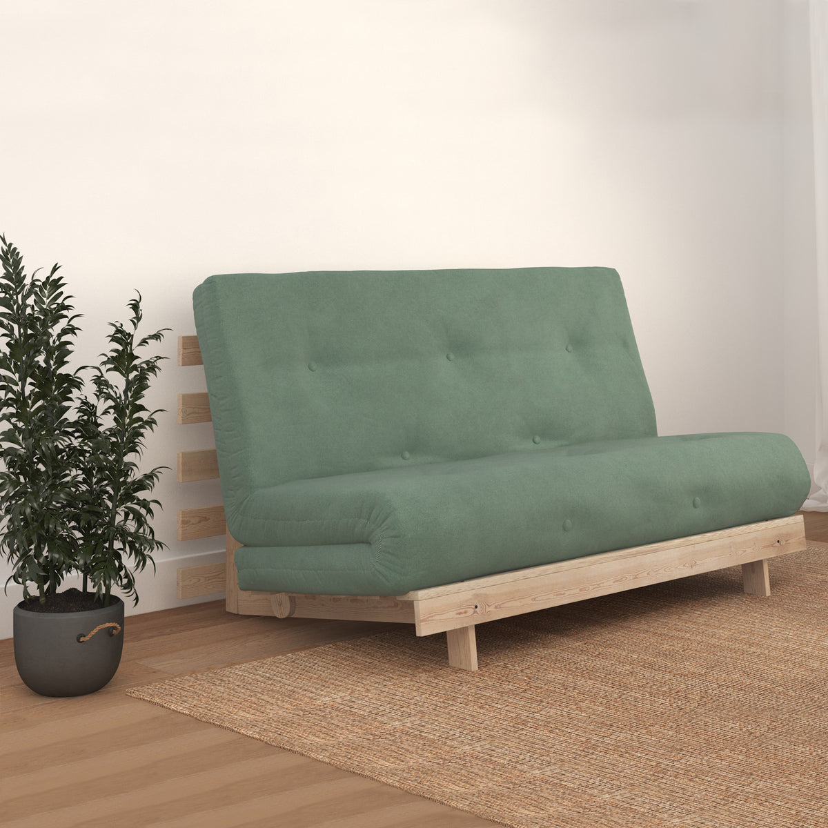 Maggie Harmony Green Double Futon for living roomMaggie Harmony Green Double Futon Sofa Bed for bedroom