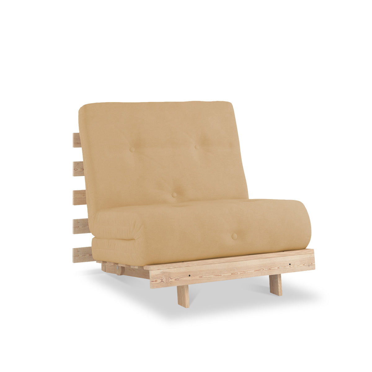 Maggie Ochre Single Futon Sofa Bed 