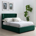 Richmond Bottle Green Velvet Ottoman Storage Bed Frame from Roseland Furniture
