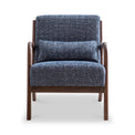 Khali Navy Blue Upholstered Modern Vintage Armchair