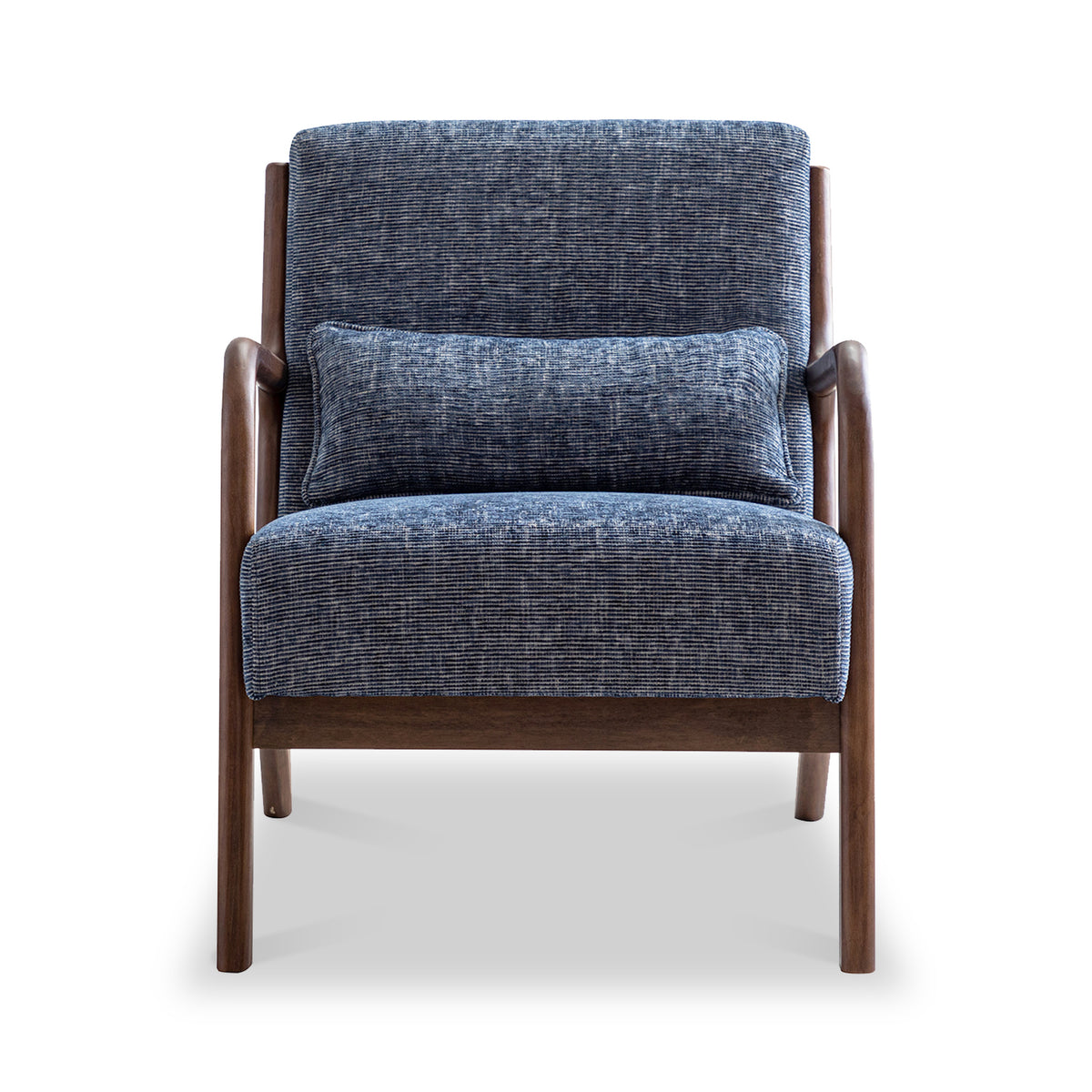 Khali Navy Blue Upholstered Modern Vintage Armchair