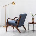 Khali Navy Blue Upholstered Modern Vintage Armchair for living room