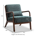 Khali Green Upholstered Modern Vintage Armchair dimensions