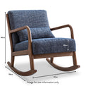 Khali Navy Blue Modern Vintage Rocking Chair dimensions