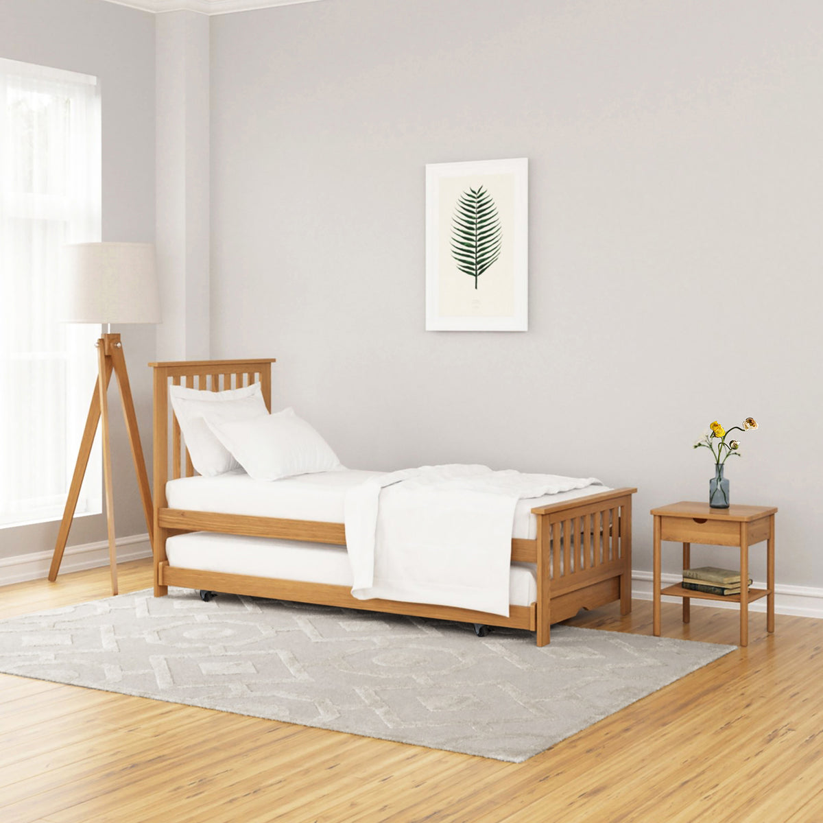 Finn Oak Guest Bed with Trundle from Roseland Furniture