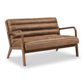 Jacques Brown Ribbed Faux Leather 2 Seater Sofa from Roseland