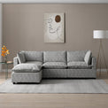 Hampton Grey 3 Seater Boucle Chaise Sofa for living room