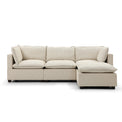 Hampton Natural 3 Seater Boucle Chaise Sofa from Roseland furniture