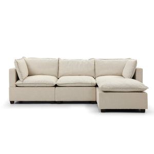 Hampton 3 Seater Boucle Chaise Sofa