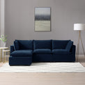 Theo Navy 3 Seater Velvet Chaise Sofa for living room