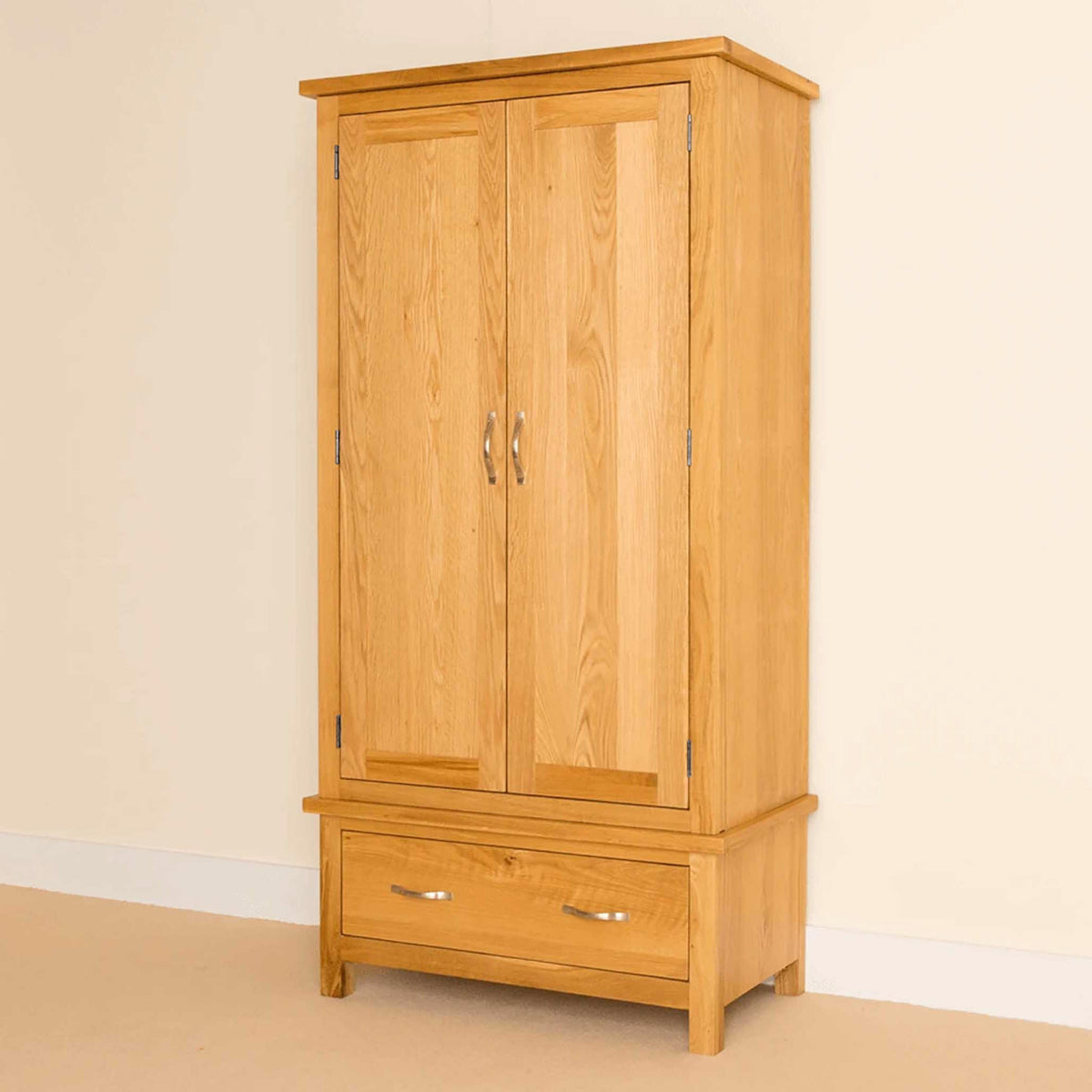 Newlyn Oak Double Wardrobe with Drawer from Roseland