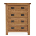 Zelah Oak 4 Drawer Chest - Front View