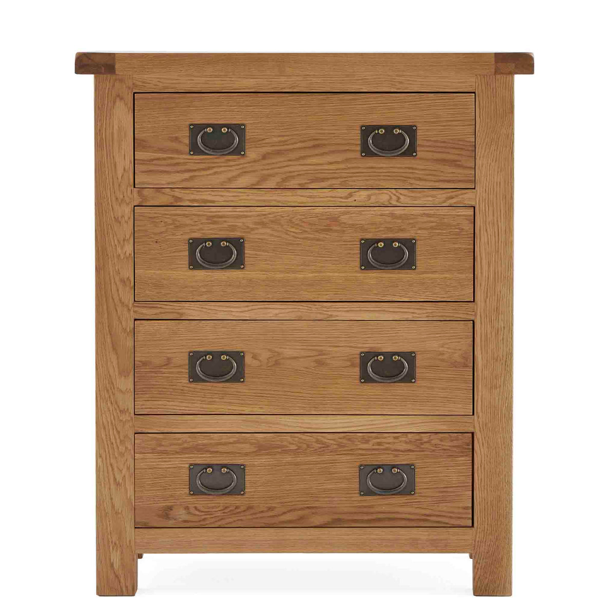 Zelah Oak 4 Drawer Chest - Front View