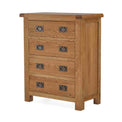 Zelah Oak 4 Drawer Chest - Side view