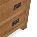 Zelah Oak 4 Drawer Chest - Close Up of drawer fronts